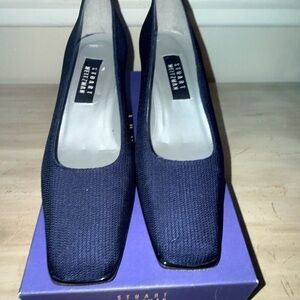 Stuart Weitzman Black Square-Toe Pumps